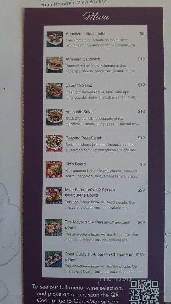 Ouray Wine Garden - Ouray, CO menu_pic
