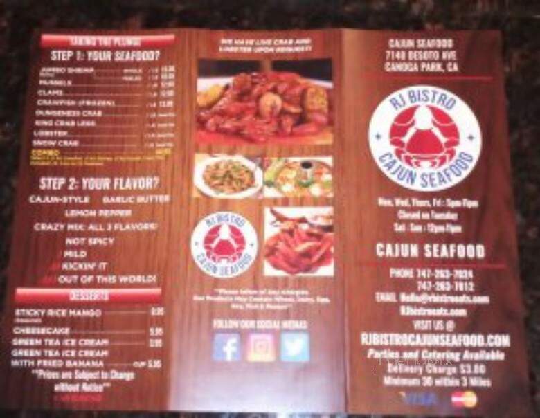 RJ Cajun Fusion Seafood - Canoga Park, CA menu_pic