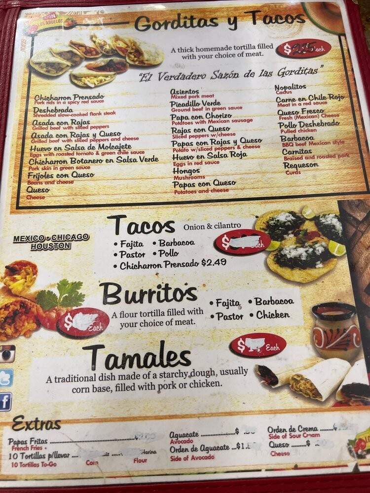 Sazon Los Abuelos #2 - Houston, TX menu_pic