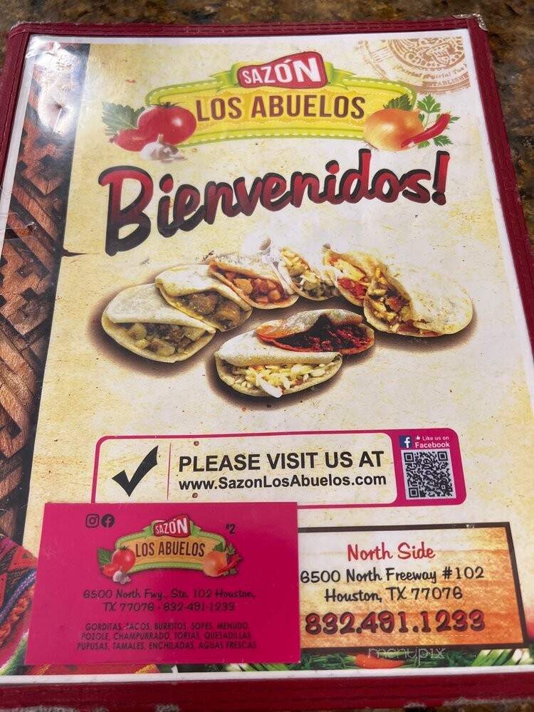 Sazon Los Abuelos #2 - Houston, TX menu_pic
