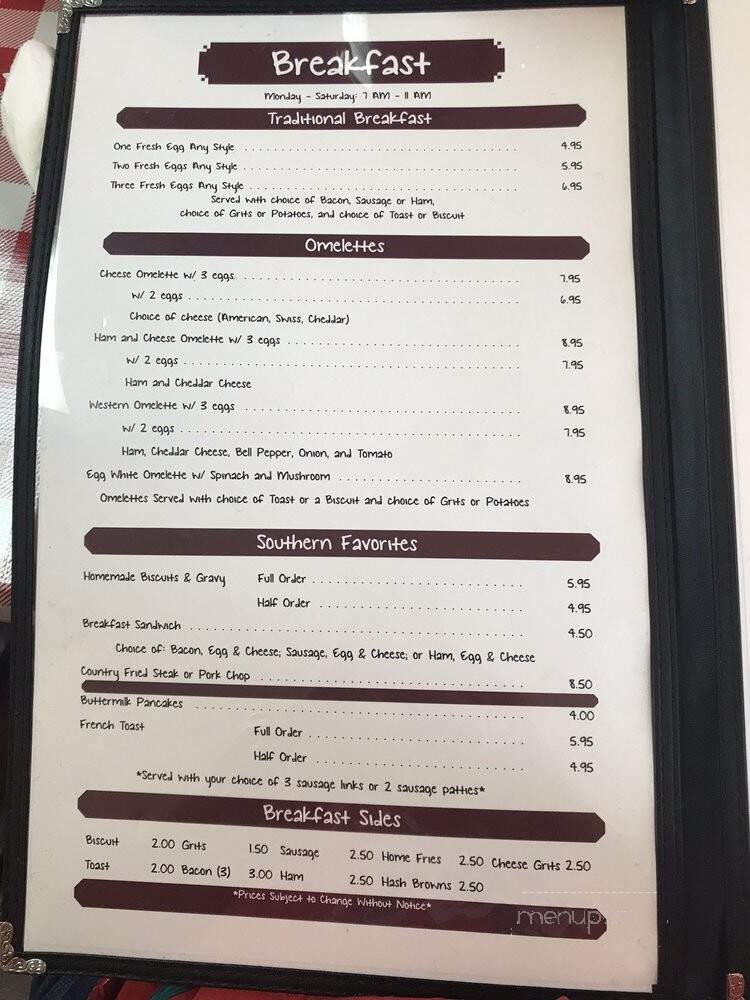 Southern Style Cafe and BBQ - Dade City, FL menu_pic