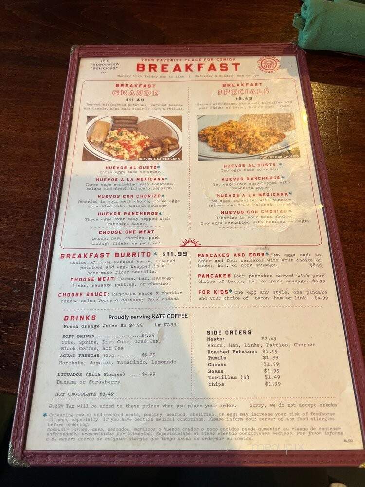 Teotihuacan Mexican Cafe - Houston, TX menu_pic
