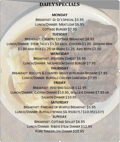 The Cottage - Davenport, IA menu_pic