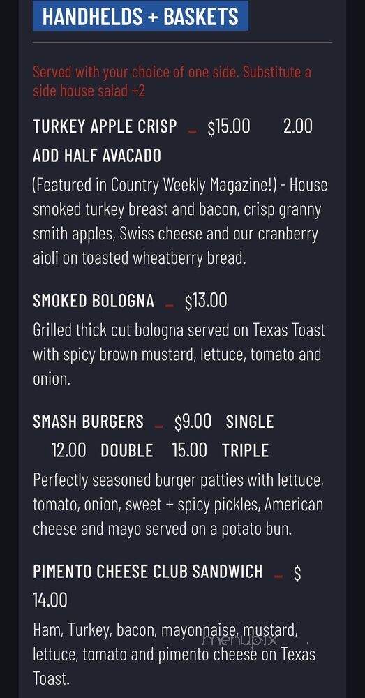 The Listening Room Cafe - Pigeon Forge, TN menu_pic