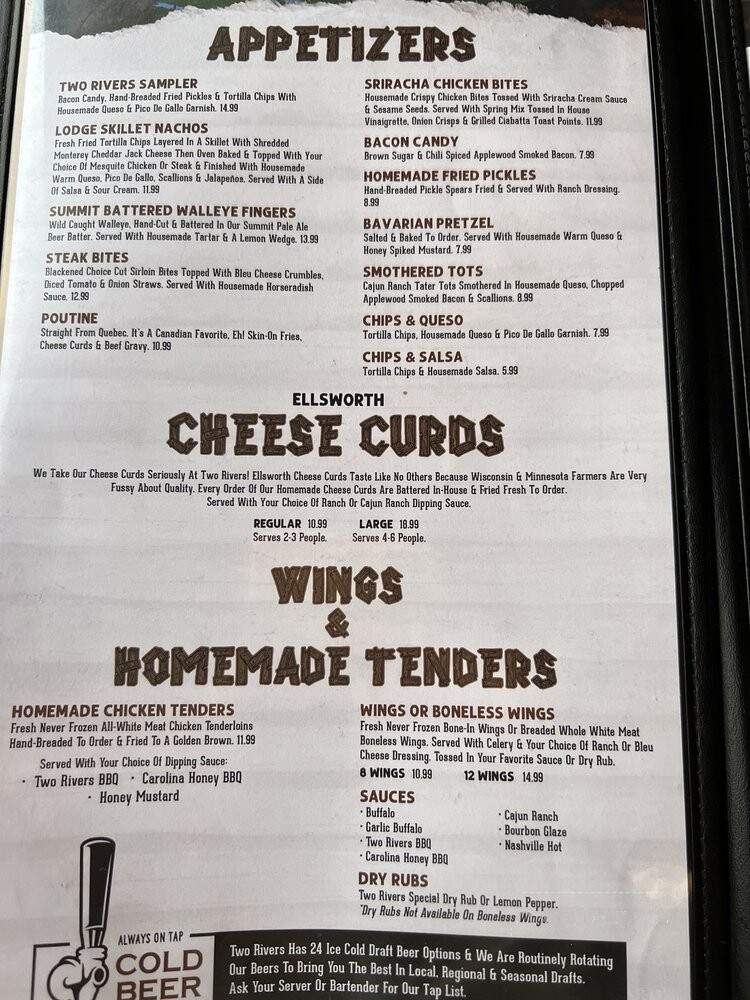 Two Rivers Lodge Bar & Grill - Prescott, WI menu_pic