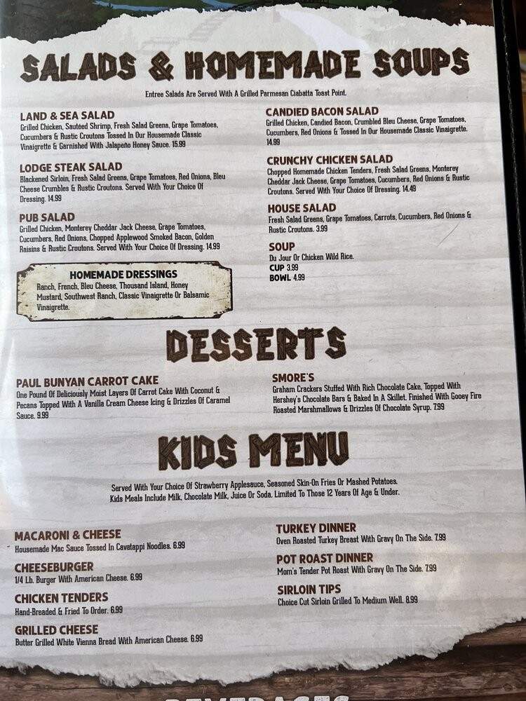 Two Rivers Lodge Bar & Grill - Prescott, WI menu_pic