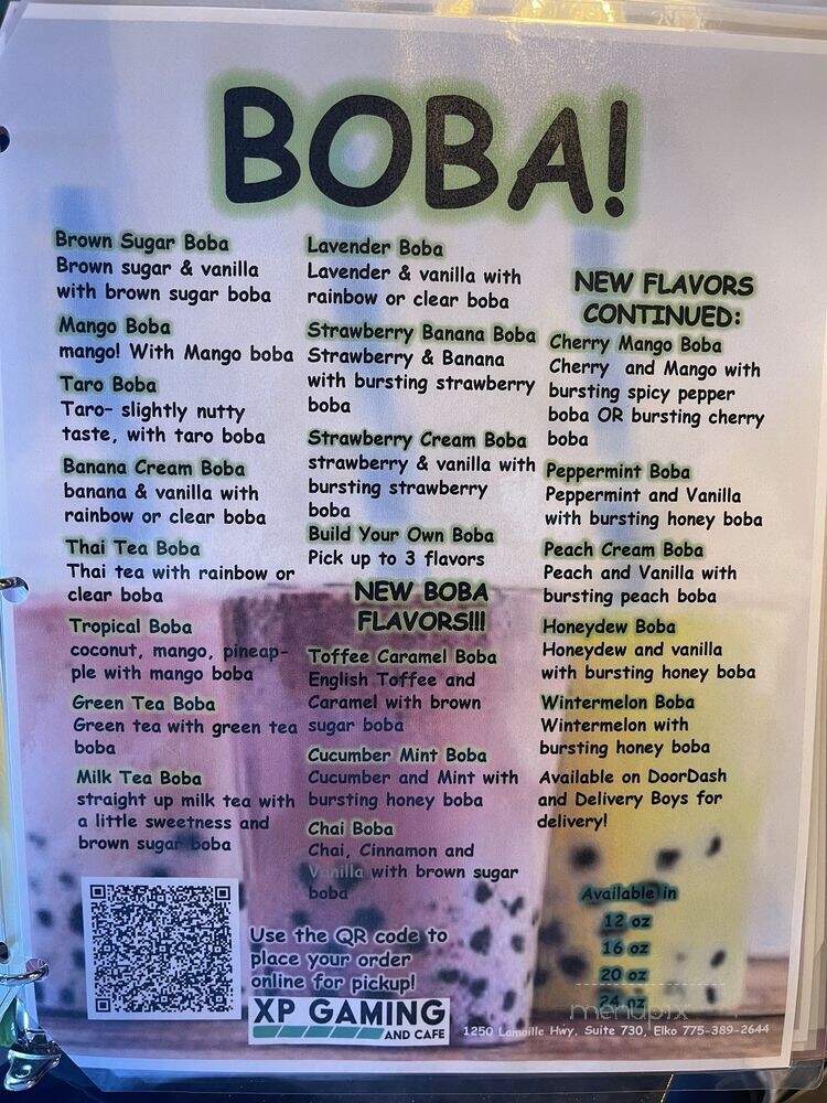 XP Gaming and Cafe - Elko, NV menu_pic