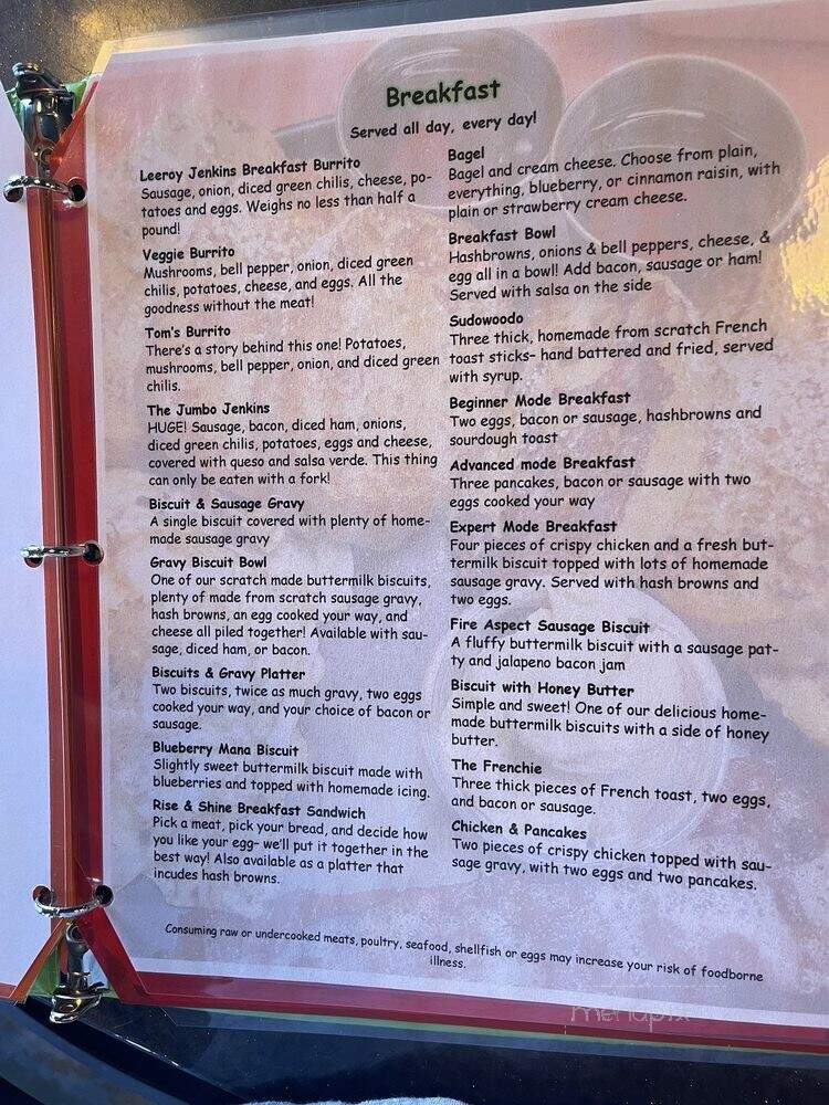 XP Gaming and Cafe - Elko, NV menu_pic