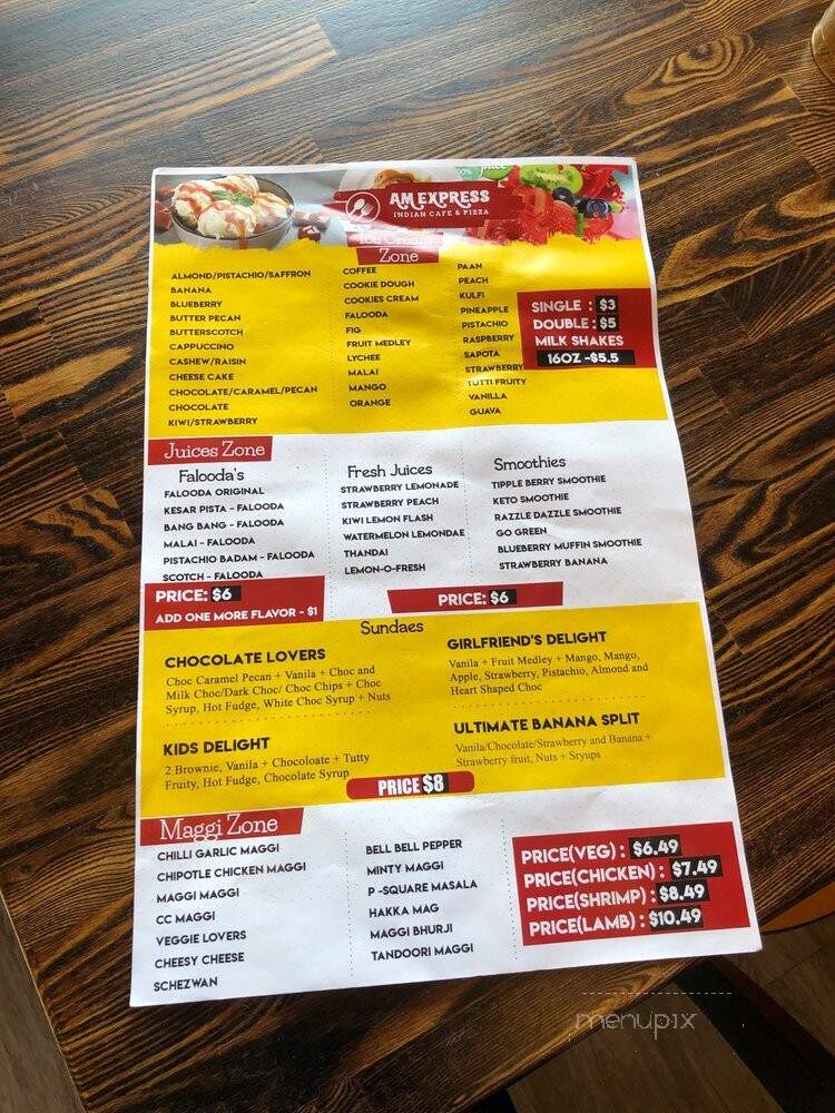 AM Express Indian Cafe & Pizza - Irving, TX menu_pic