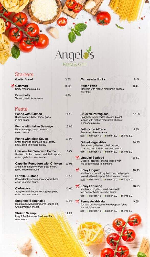 Angelo's Pasta & Grill - Los Angeles, CA menu_pic