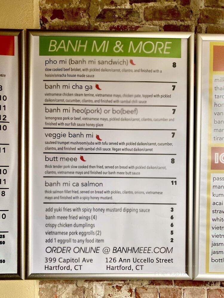 Banh Meee - Hartford, CT menu_pic