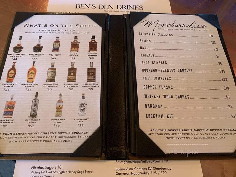 Ben's Den - Houston, TX menu_pic