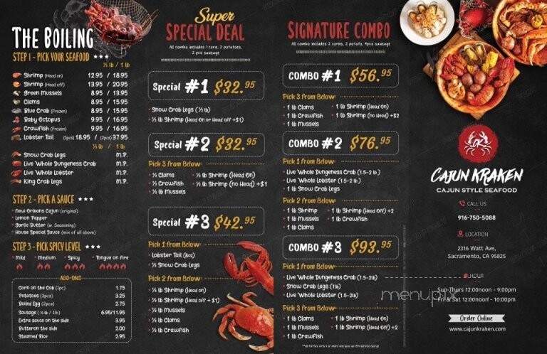Cajun Kraken - Sacramento, CA menu_pic