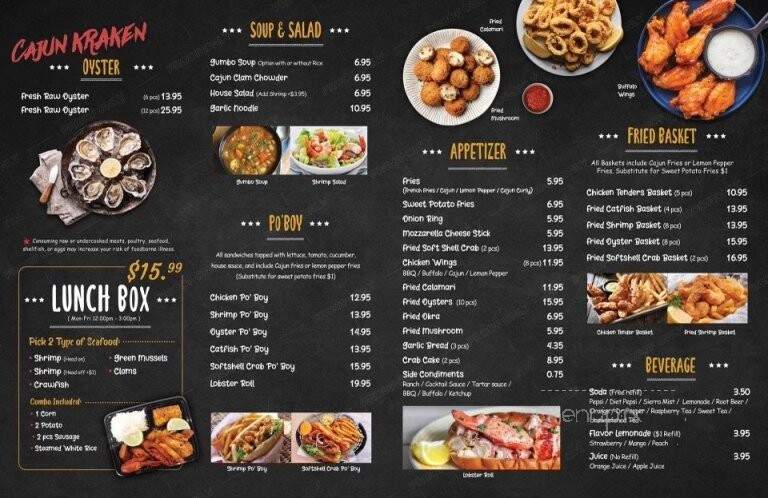 Cajun Kraken - Sacramento, CA menu_pic