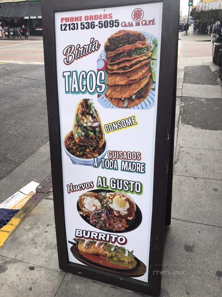 Casa De Cafe - Los Angeles, CA menu_pic