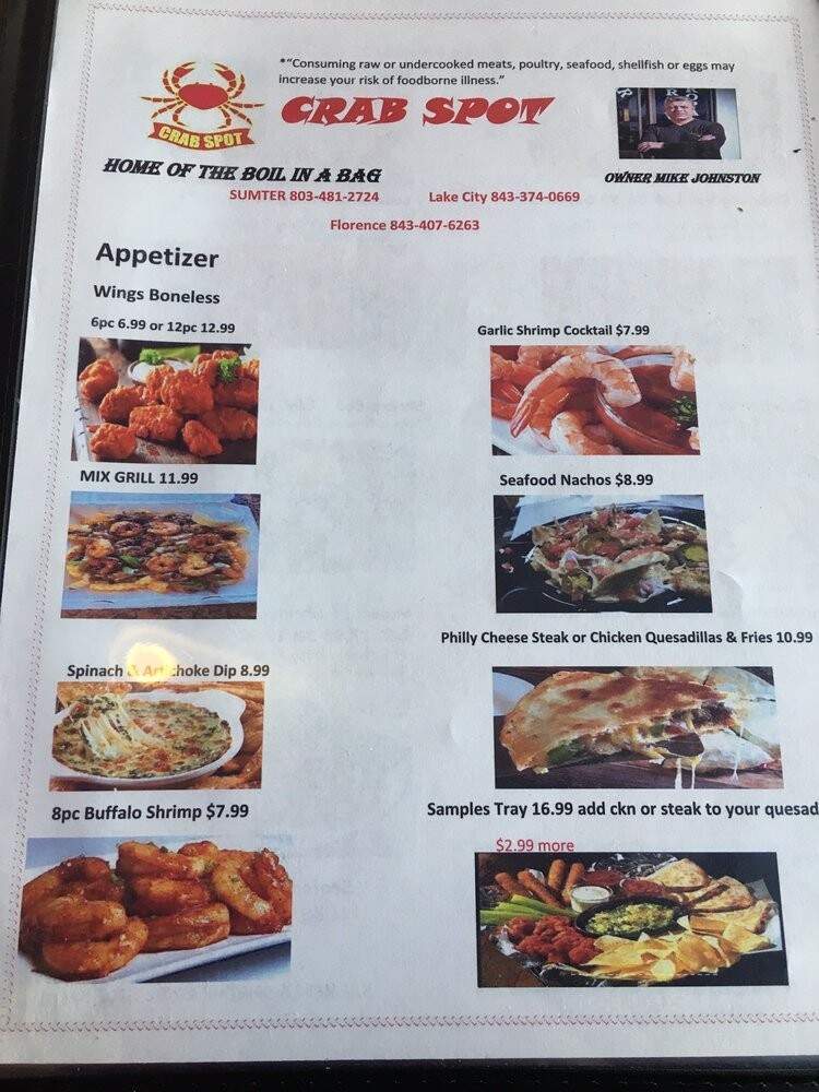 Crab Spot - Florence, SC menu_pic