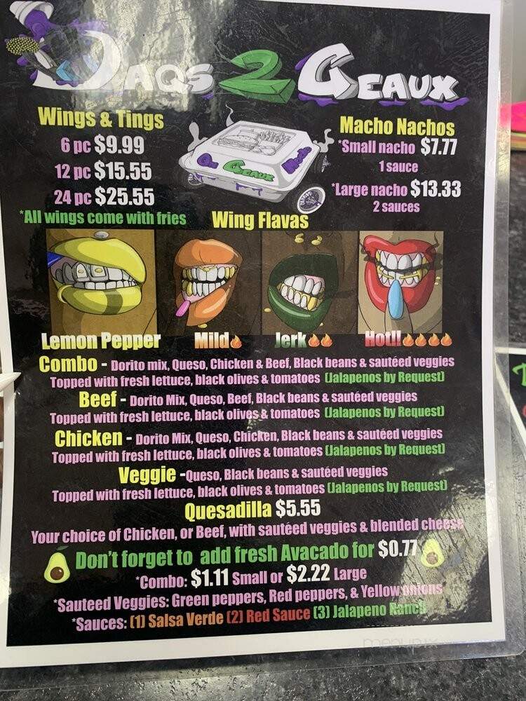 Daqs 2 Geaux - Mesquite, TX menu_pic