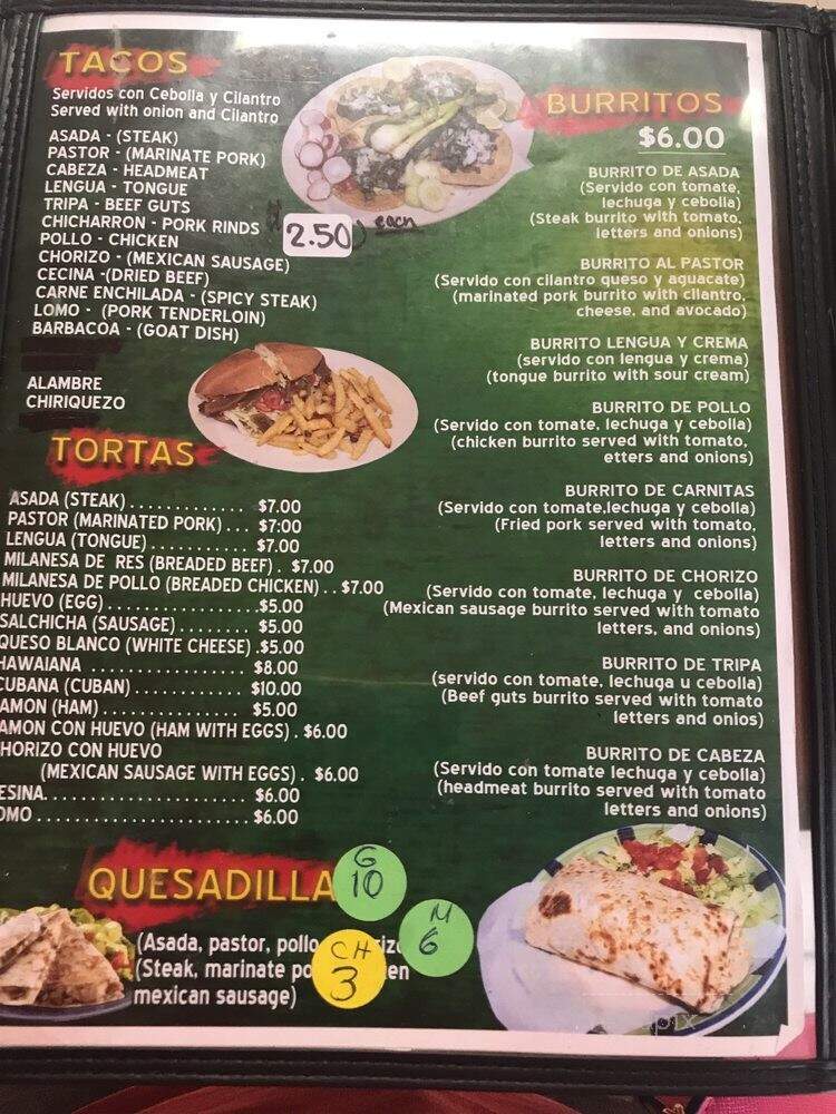 El Rey Del Taco - Indianapolis, IN menu_pic