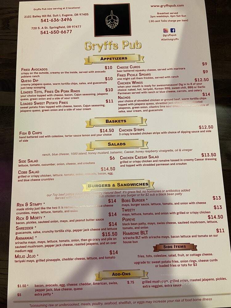 Gryff's Pub - Eugene, OR