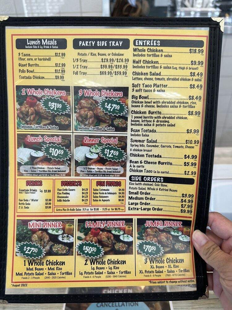 Juan's Rotisserie Chicken - Los Angeles, CA menu_pic