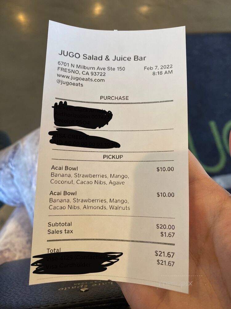 Jugo Salad & Juice Bar - Fresno, CA