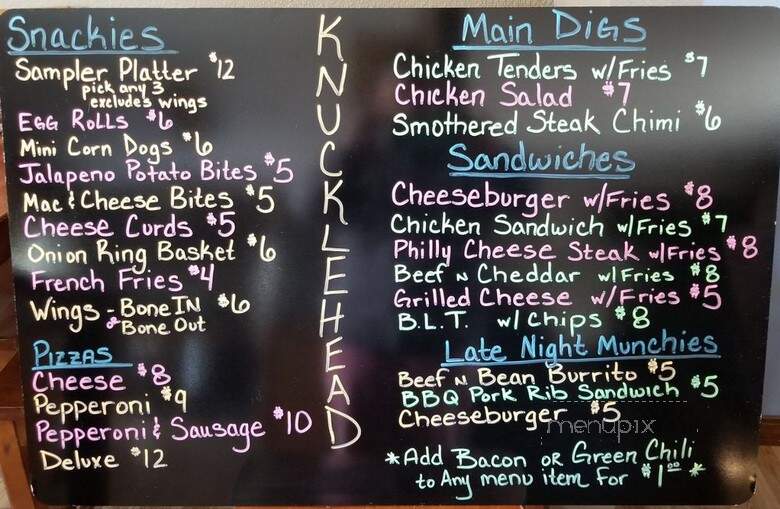 Knucklehead Tavern - Colorado Springs, CO menu_pic