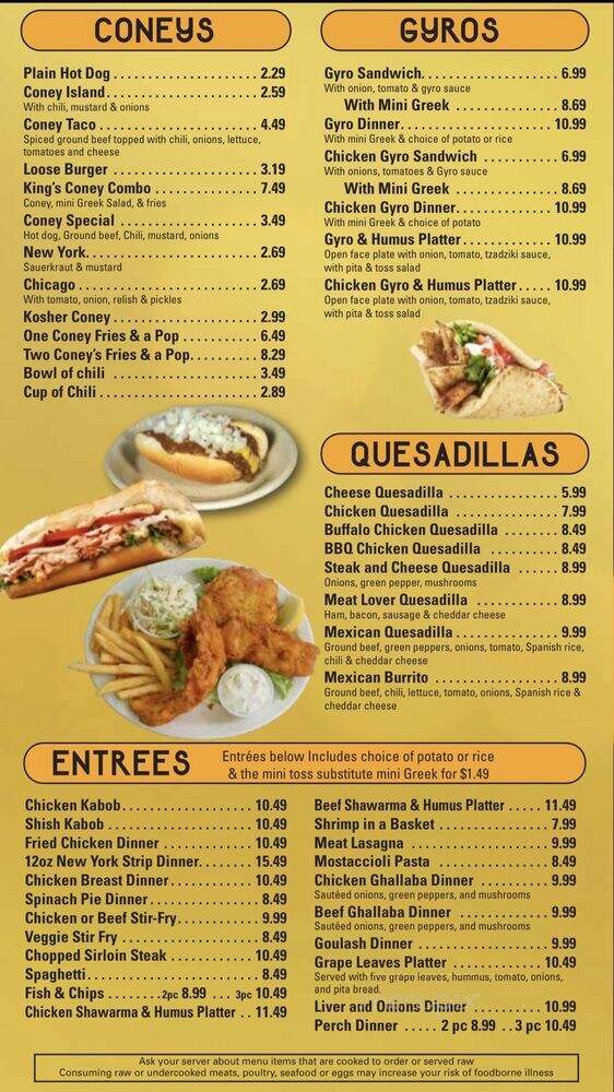 Koney King & Grille - Westland, MI menu_pic