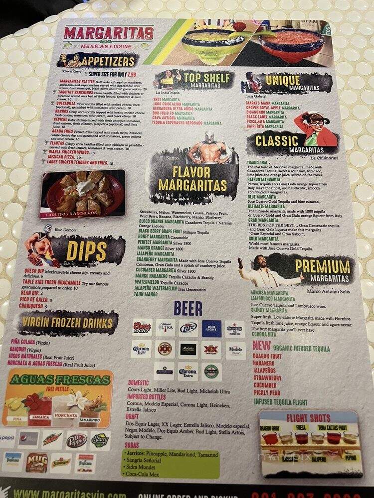 Margaritas V&P - Palm Bay, FL menu_pic