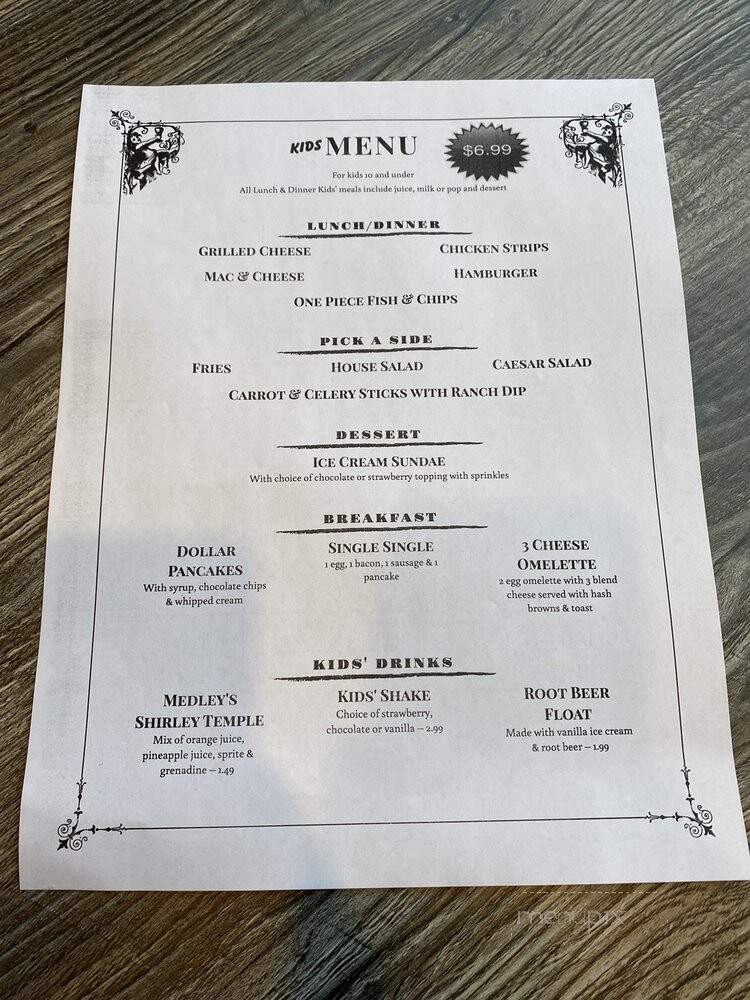 Medley's Grill - North Vancouver, BC menu_pic