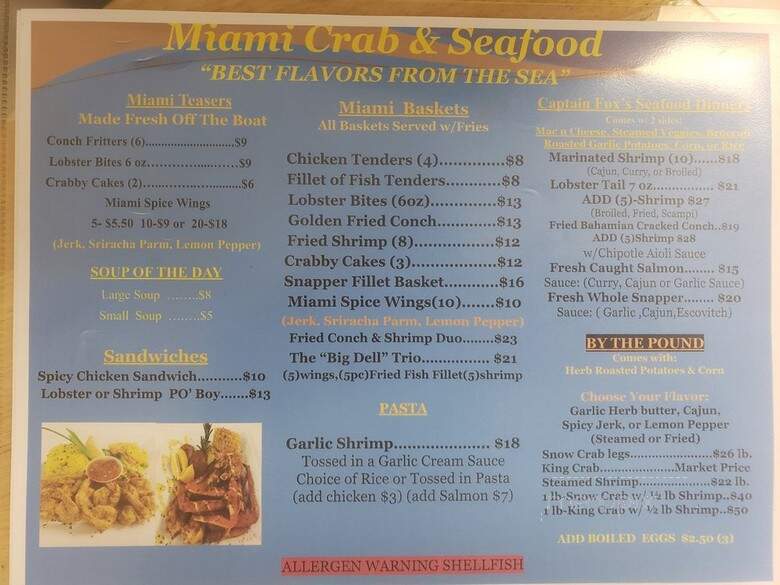Miami Crab & Seafood - Miami Gardens, FL menu_pic