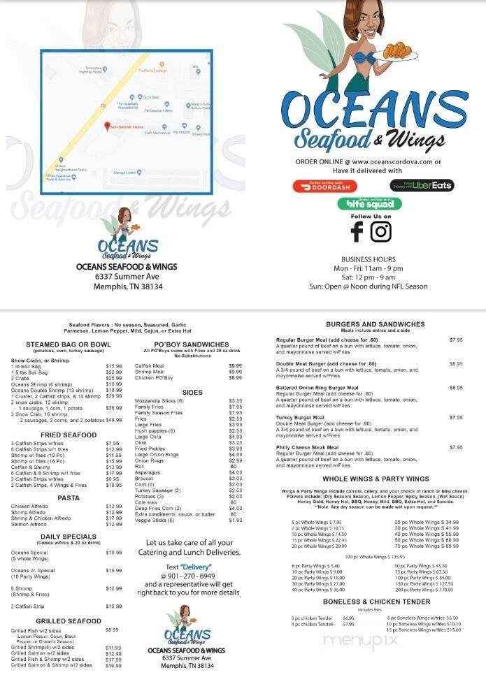 Oceans Seafood & Wings - Barlett, TN menu_pic