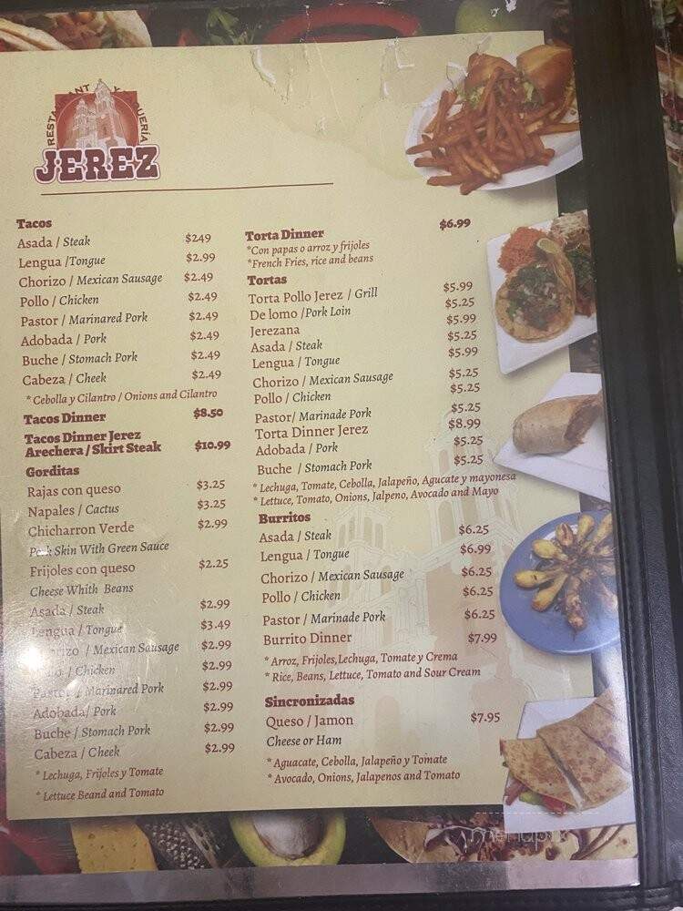 Restaurante y Taqueria Jerez - Melrose Park, IL menu_pic