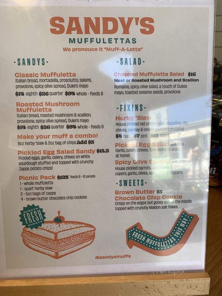 Sandy's SF - San Francisco, CA menu_pic