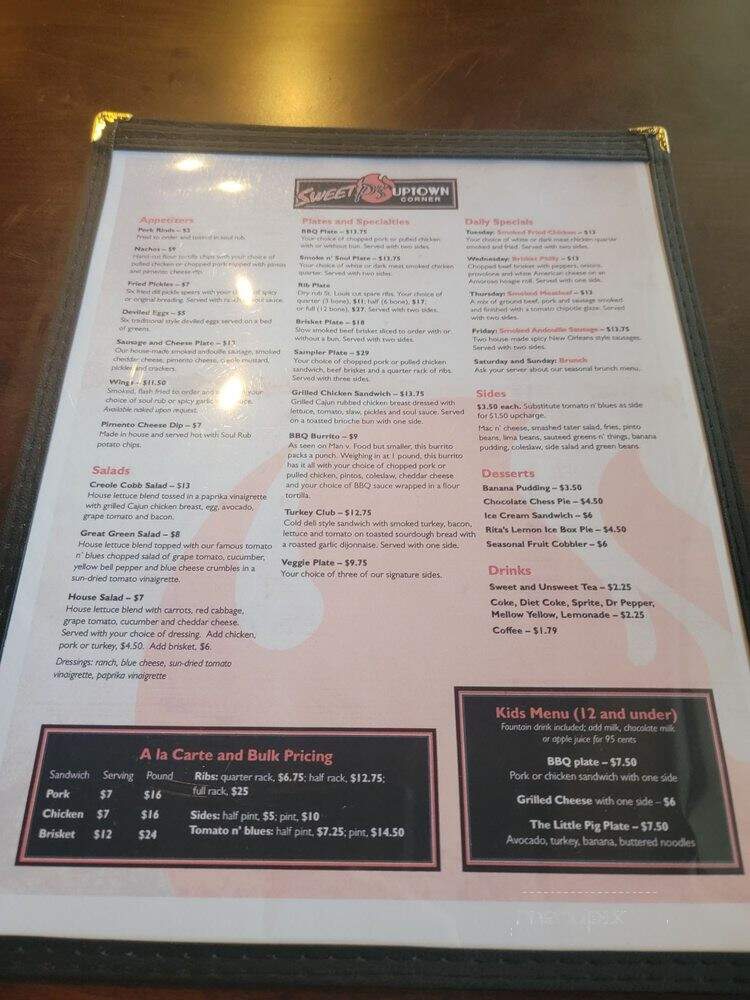 Sweet P's Uptown Corner - Knoxville, TN menu_pic