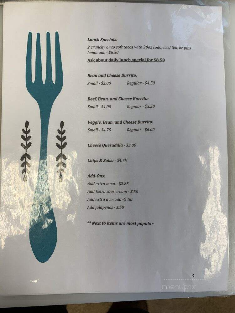The Bean Brew - Burns, OR menu_pic