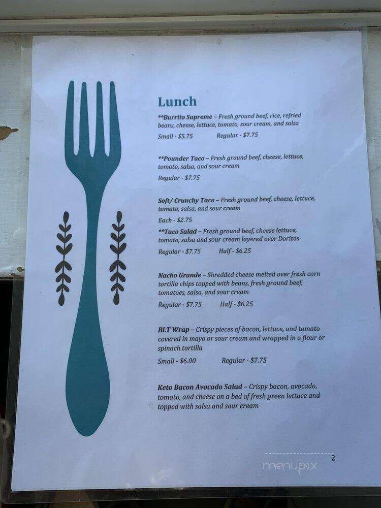 The Bean Brew - Burns, OR menu_pic