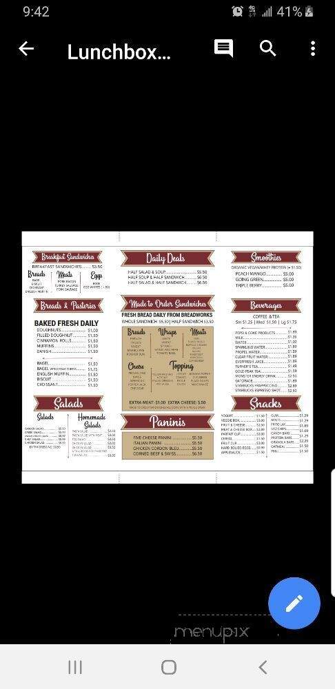 The Lunch Box - Pittsburgh, PA menu_pic