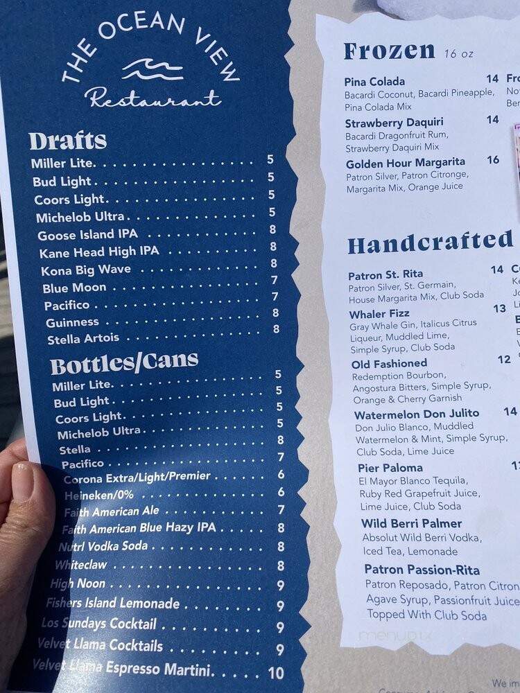 The Ocean Club - Seaside Heights, NJ menu_pic
