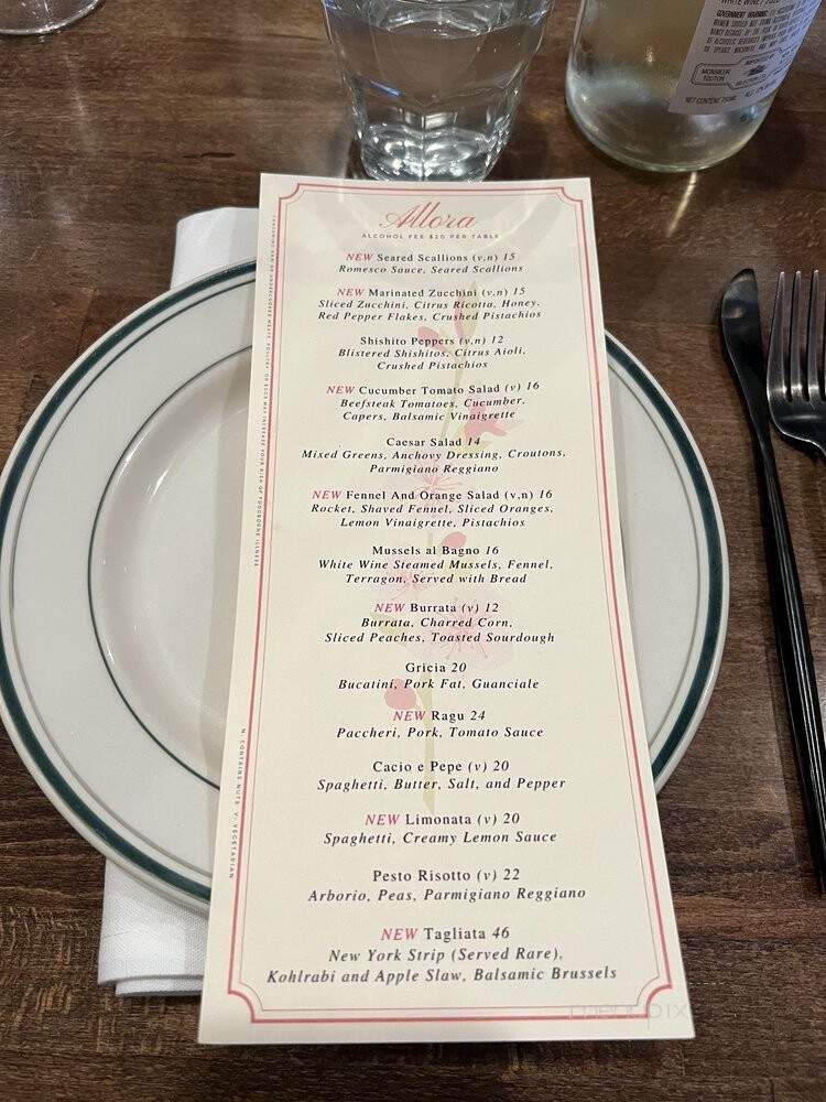 Allora - Baltimore, MD menu_pic