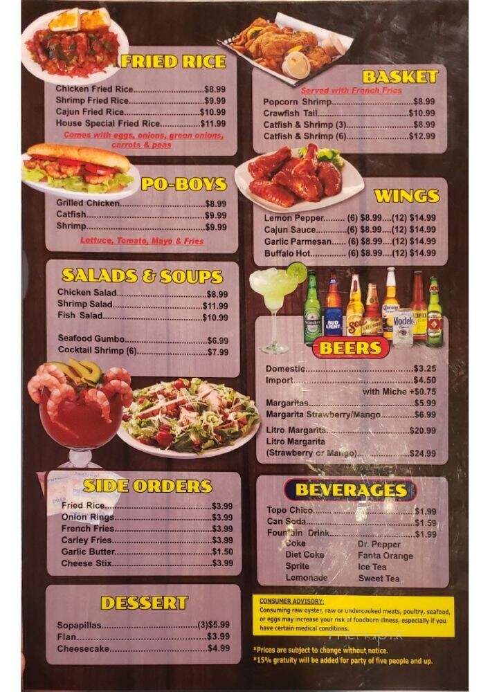 Cajun Crawfish & Oyster Bar - Houston, TX menu_pic