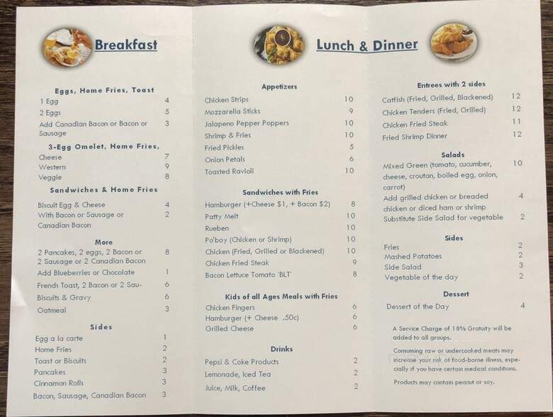 Cedar Rock Grille - Branson, MO menu_pic