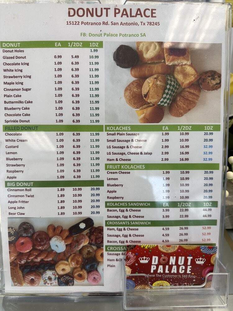 Donut Palace - San Antonio, TX menu_pic
