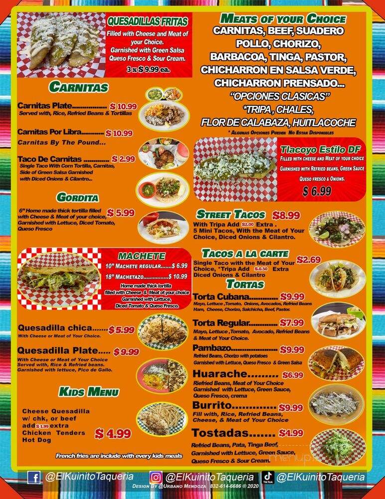 El Kuinito Taqueria - South Houston, TX menu_pic