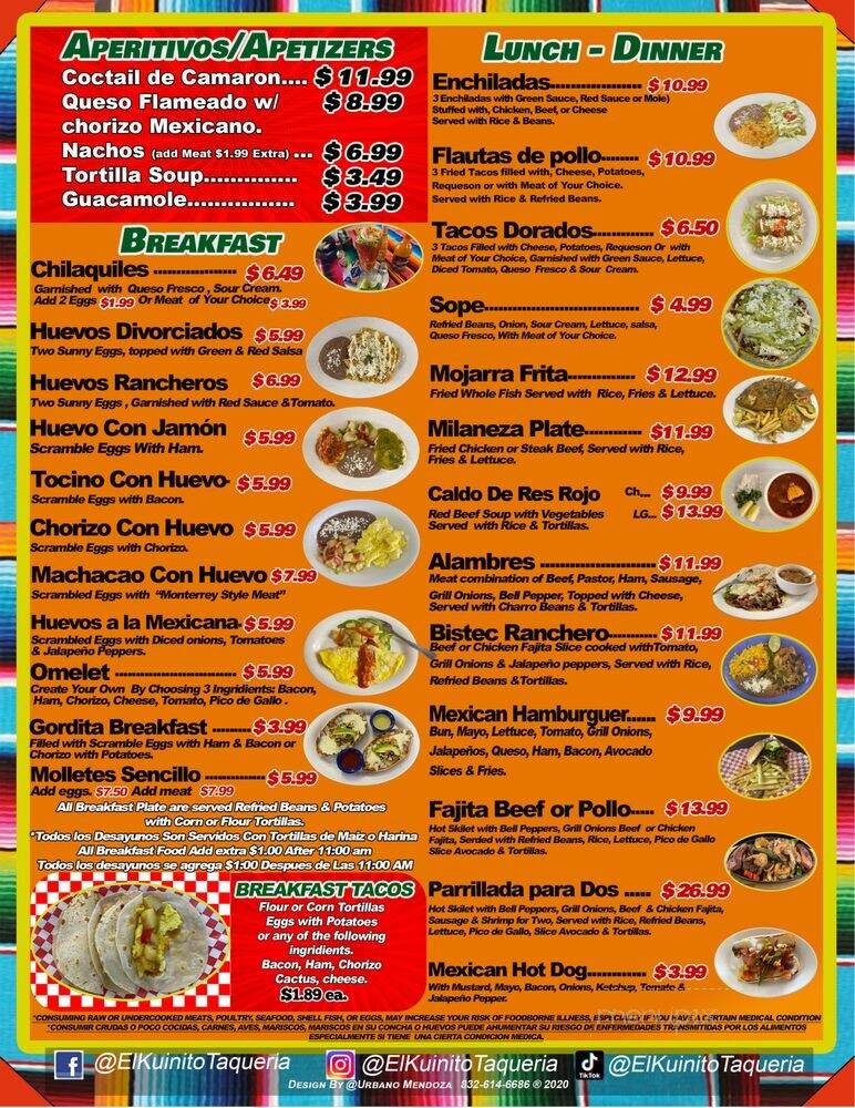 El Kuinito Taqueria - South Houston, TX menu_pic