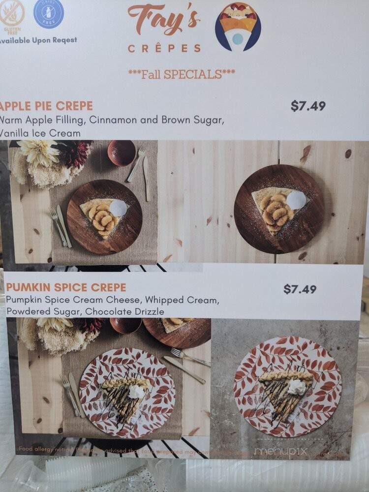 Fay's Crepes - Columbus, OH menu_pic