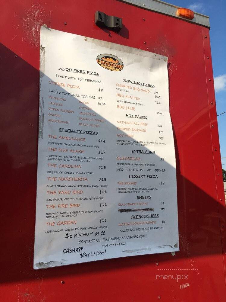 Fired Up Pizza & BBQ - Clayton, NC menu_pic