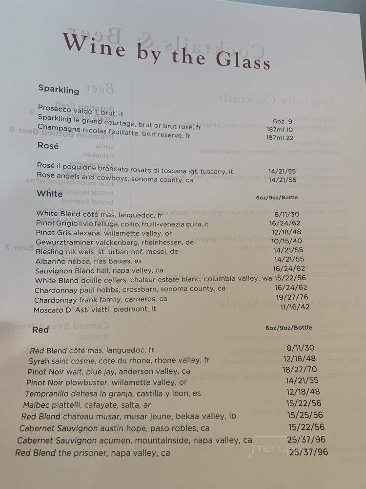 Grand View Dining Room & Terrace - Colorado Springs, CO menu_pic