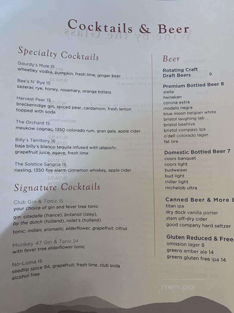 Grand View Dining Room & Terrace - Colorado Springs, CO menu_pic