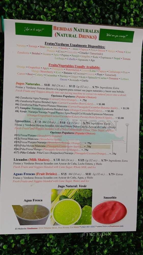 Honey Bee Fruits & Juices - Whittier, CA menu_pic
