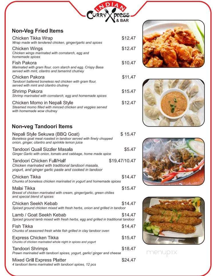Indian Curry Express & Bar - Brampton, ON menu_pic